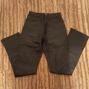 100% Genuine Black Leather Pants